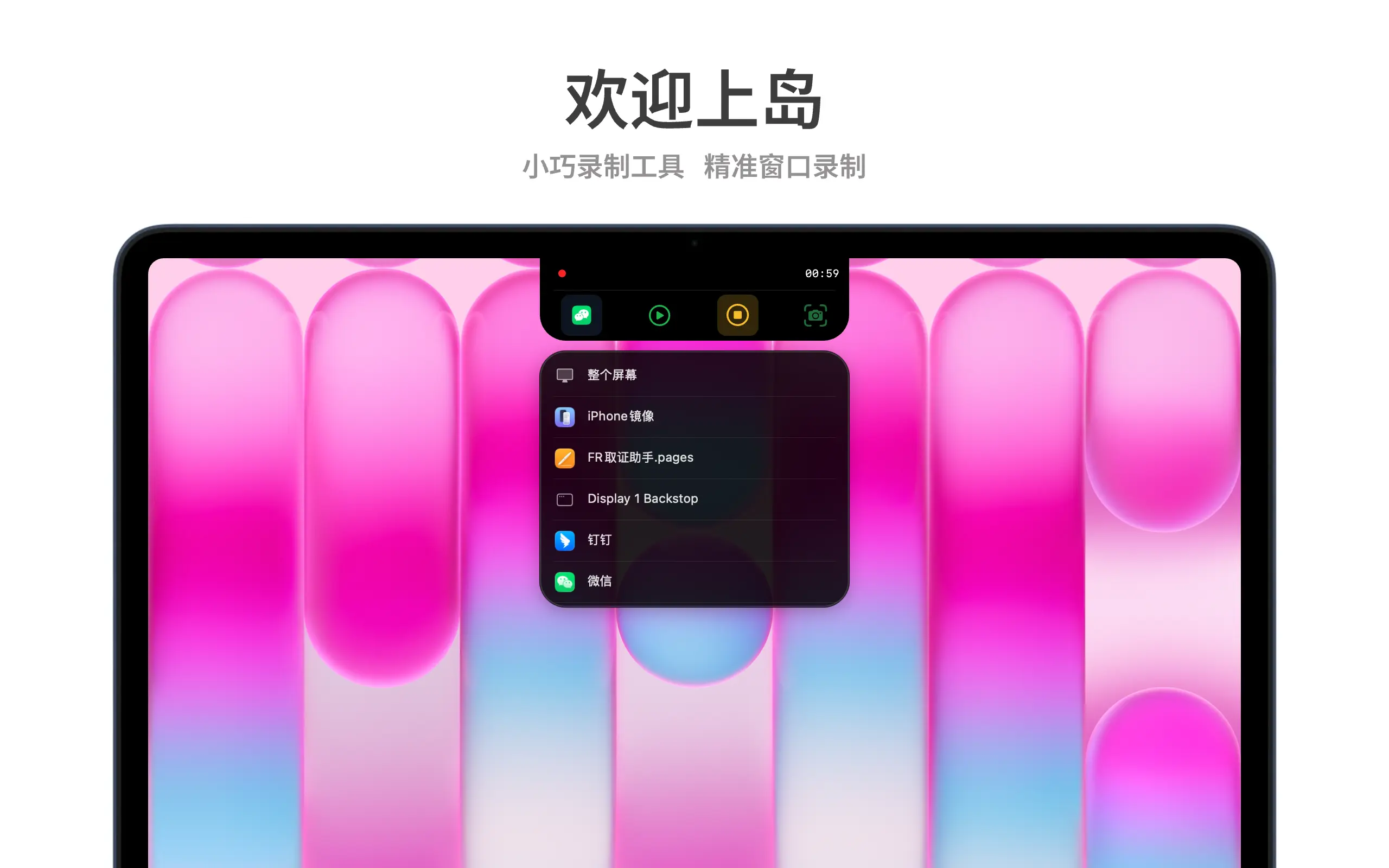 FR取证助手界面预览 - 录制控制